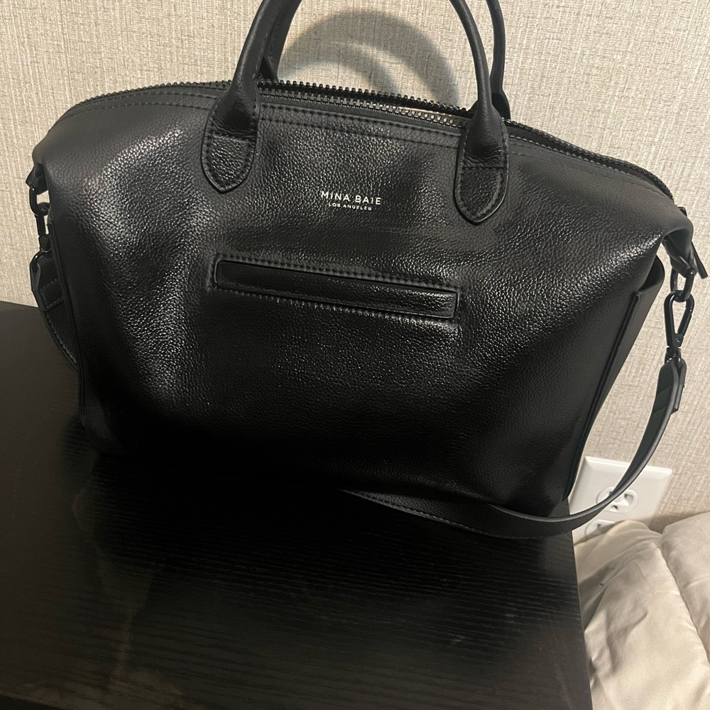 Mina Baie Black Leather Women's Briefcase